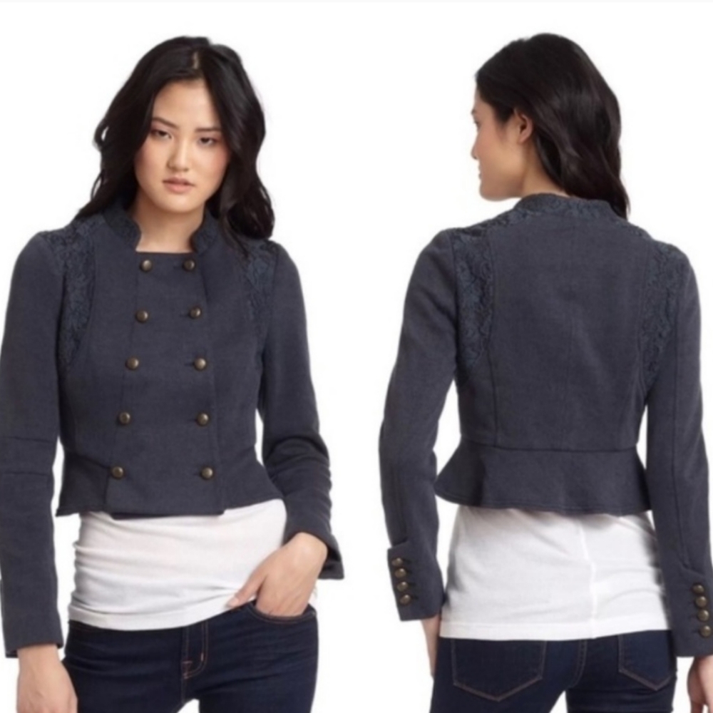 Free People Lace Military Jacket